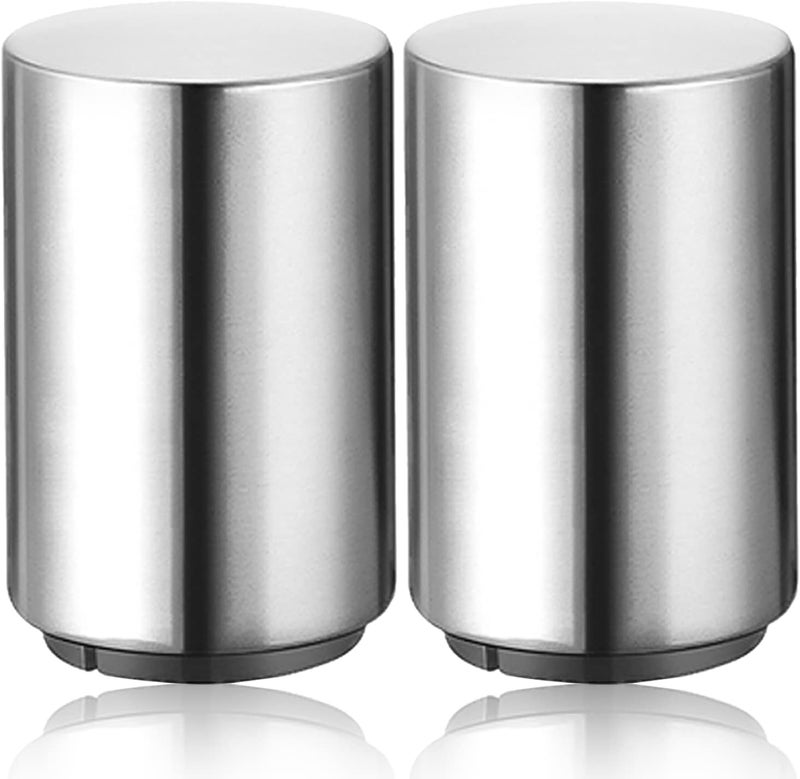 SmaringRobot 2PCS Pop-the-Top Beer Bottle Opener, Metal Automatic Magnetic Glass Bottle Cap Openers, Wine Bartender Tool Cap Catcher for Bar, Party, Wine Ceremony, Restaurant Household Utensils, Easy to Use-Silver - Image 1